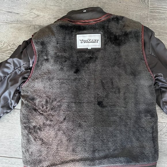 Men's leather jacket with fur lining size L - Picture 10 of 16